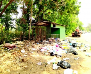 Garbage dumping shed along highway NH 4-A in Corlim needs to be shifted