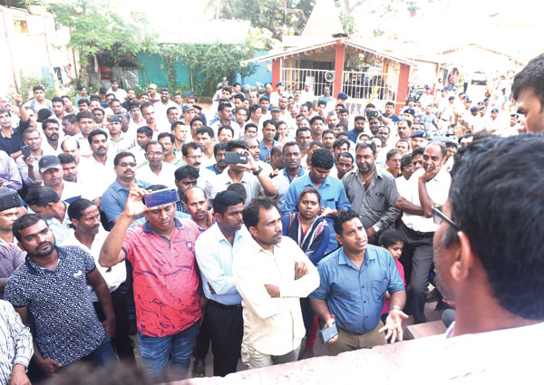 PWD contract workers protest  outside CM’s residence