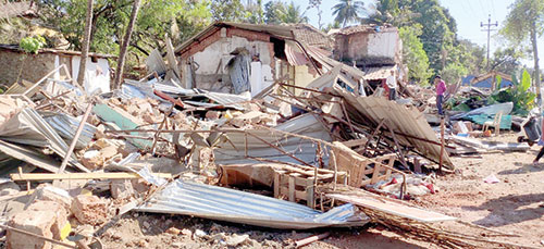House, four shops demolished  at Colvale for highway widening