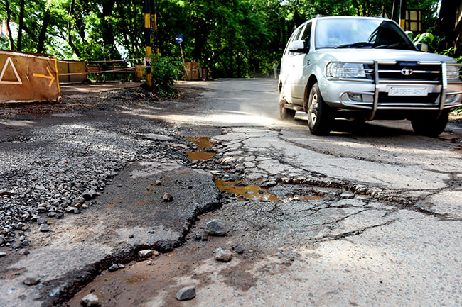 PWD hauled up for bad  South Goa road conditions