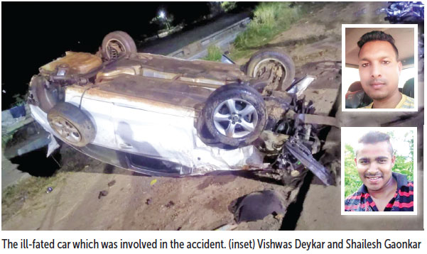 Speeding car kills two  constables on nakabandi  duty at Seraulim 