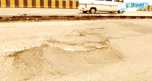 Commuters have to use lot of josh in negotiating potholes on Atal Setu