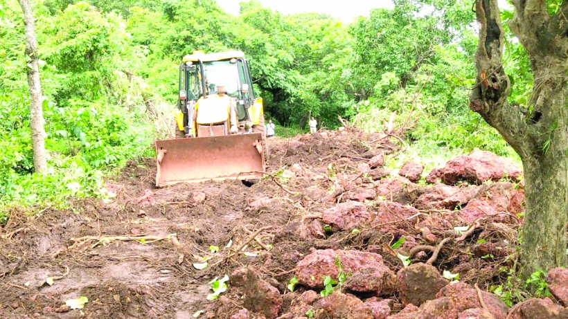 Alert Tuem locals halt illegal hill cutting, tree felling underway on unauthorised development site