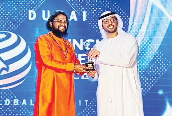 Sadguru Brahmeshanandacharya Swamiji  conferred Global Peace Award in Dubai