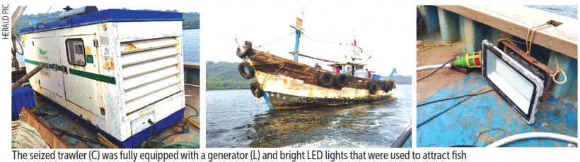 Vasco fishermen nab Maha trawler using LED lights, urge authorities to impound vessel, seize illegal gear 