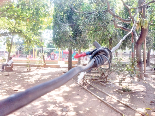 Live-wire joint dangerously low at children’s park in Vasco