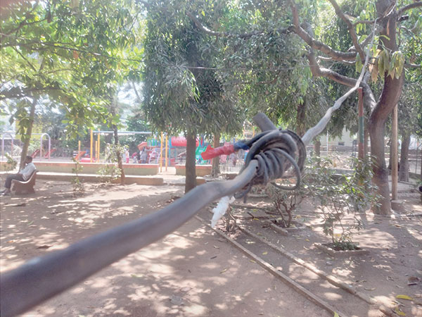 Dangerously located live wire joint in Vasco park shifted
