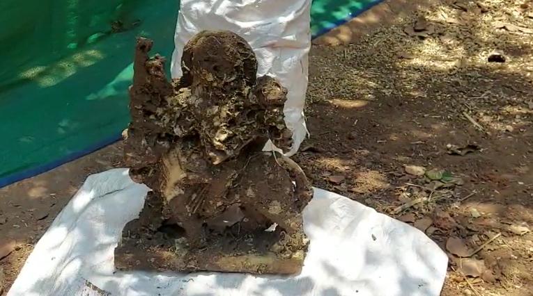 Devotees refuse to   hand over idol to Archaeology Dept