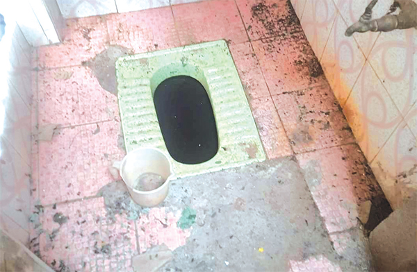 Filthy state of toilets at Govt library