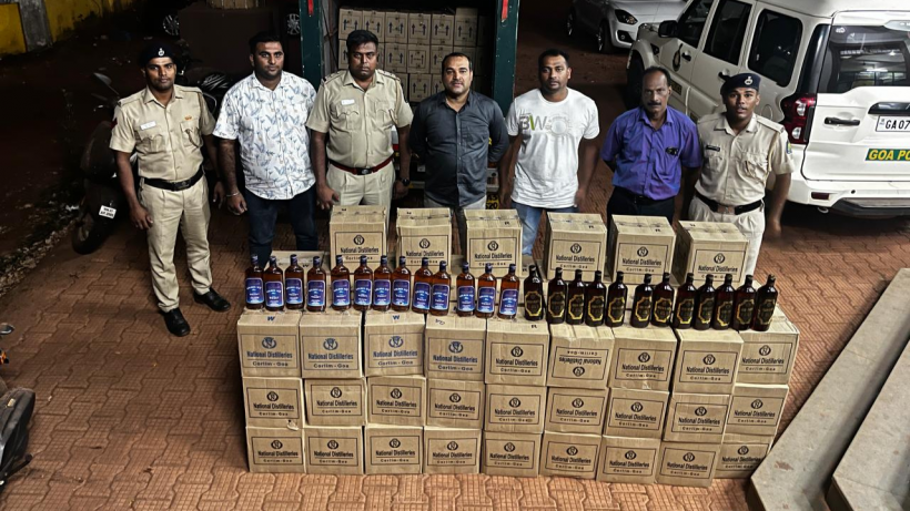 Illegal Liquor Seized on NH-66 Highway Near Naibag BCP, Pernem, Goa