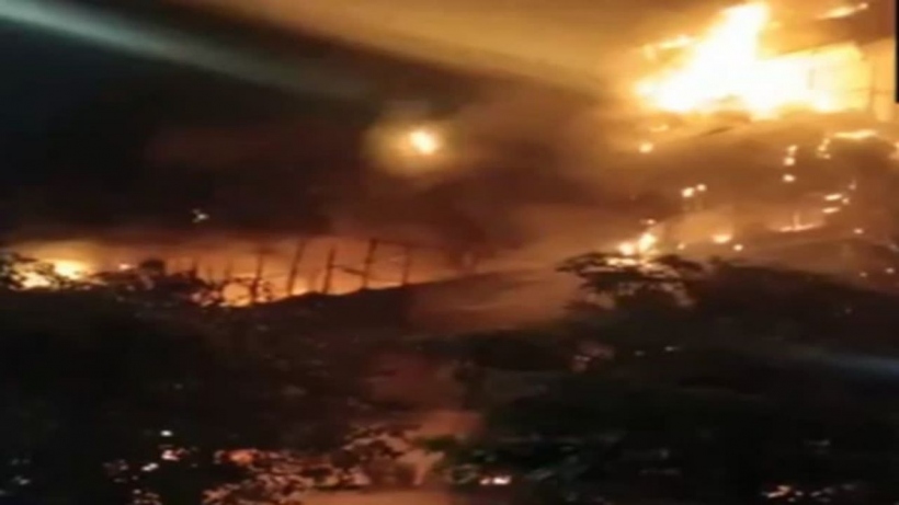 Blaze Ravages Noida's Sector 65: Firefighters Battle Inferno as Building Engulfed in Flames