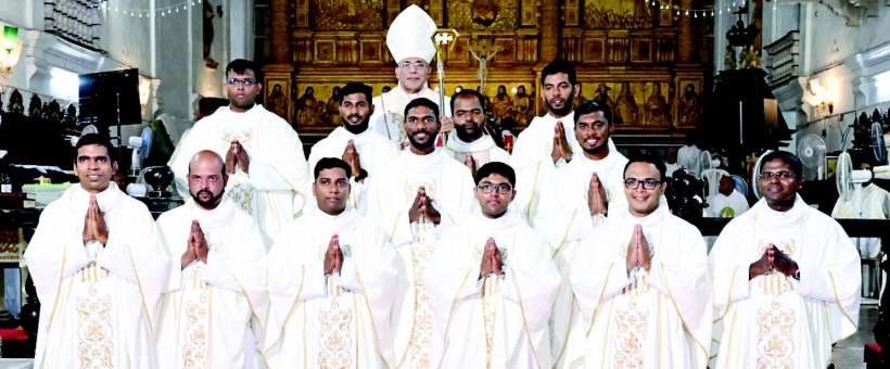 Cardinal Ferrão ordains 12 new priests for the Archdiocese of Goa and Daman