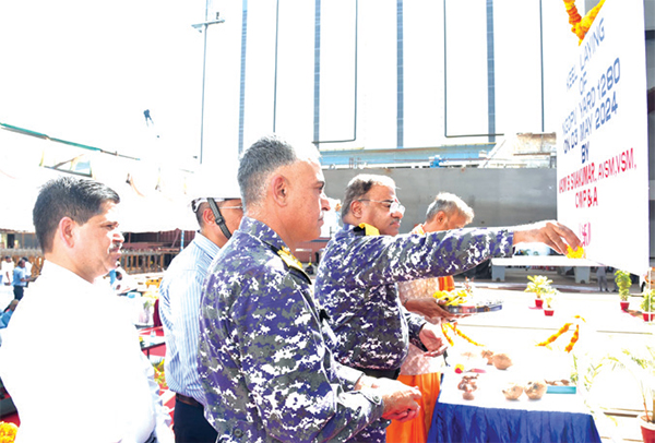 Keel laid for first next generation offshore patrol vessel at Goa Shipyard 