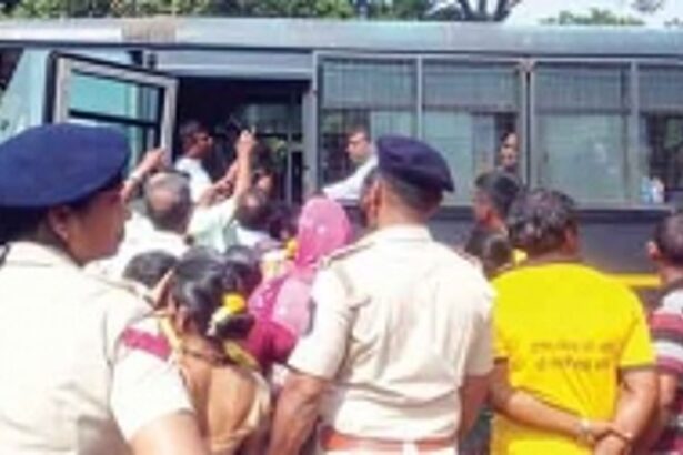 100 Bhoma locals including sarpanch detained for democratically protesting road widening survey