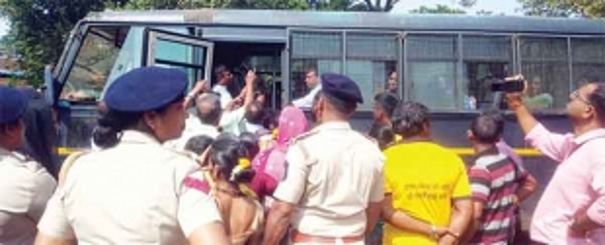 100 Bhoma locals including sarpanch detained for democratically protesting road widening survey