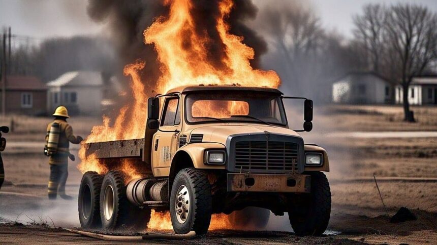 16-Tyre Truck Catches Fire at Anmod Ghat, No Casualties Reported 1 16-Tyre Truck Catches Fire at Anmod Ghat, No Casualties Reported