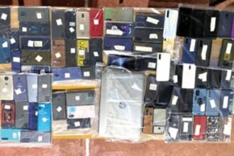 16 held, 67 mobile phones, laptop recovered