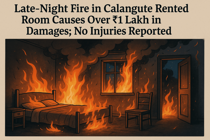 Late-Night Fire in Calangute Rented Room Causes Over ₹1 Lakh in Damages; No Injuries Reported 1 20250929 1137 Calangute Room Fire simple compose 01k6a185m9esz9kszcqpehty1j