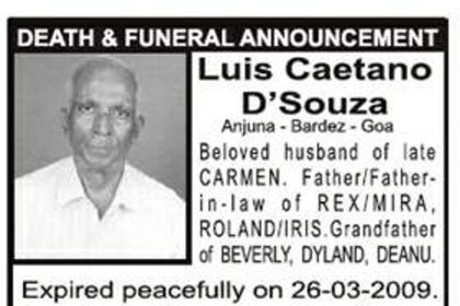 27 Mar,2009 more orbituaries