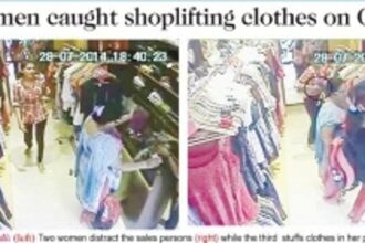 3 women caught shoplifting clothes on CCTV