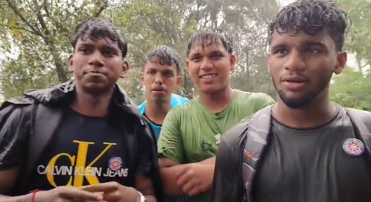 40 stranded higher secondary students rescued from Charvane waterfall