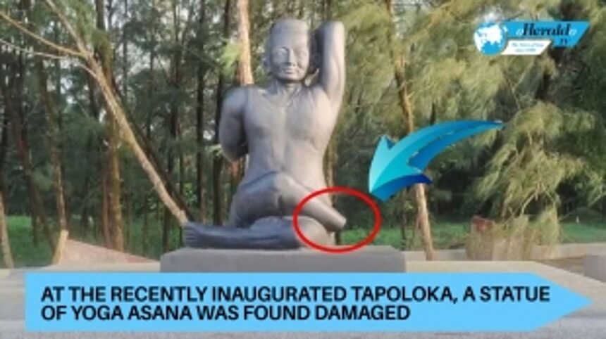 A DAMAGED STATUE OF YOGA ASANA AT THE NEWLY INAUGURATED TAPALAKA 1 A DAMAGED STATUE OF YOGA ASANA AT THE NEWLY INAUGURATED TAPALAKA