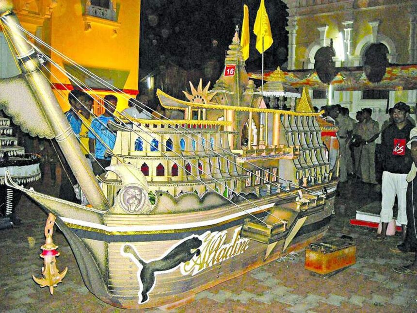 A boat is all set to take part in the boat competition on the occasion of Tripurari Poornima, the festival of lights and lamps at Vithalapur, Sanquelim, on Sunday night. 1 A boat is all set to take part in the boat competition on the occasion of Tripurari Poornima, the festival of lights and lamps at Vithalapur, Sanquelim, on Sunday night.