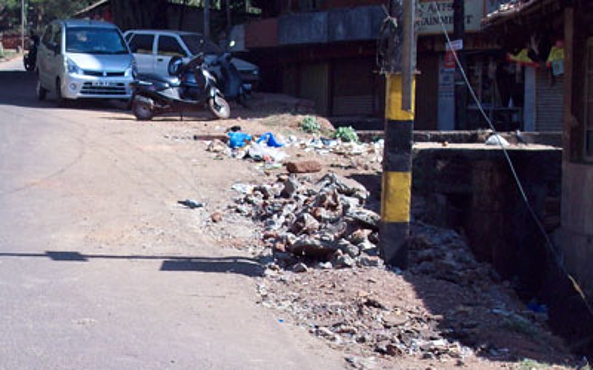 A garbage collection point in Ponda.