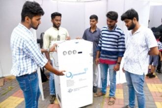 A machine to suck air and deliver oxygen to COVID patients: Made by amche Don Bosco boys