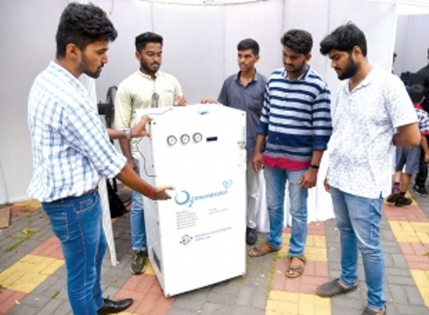 A machine to suck air and deliver oxygen to COVID patients: Made by amche Don Bosco boys