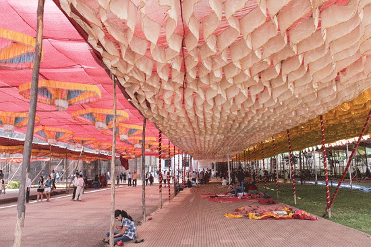 A pandal is being put up for the Novenas of St Francis Xavier at Old Goa which will start from November 24