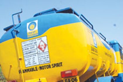 A tanker from Marcel unloading sludge and fish waste water