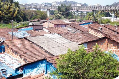 A view of the migrant-inhabited Azad Nagar housing colony.