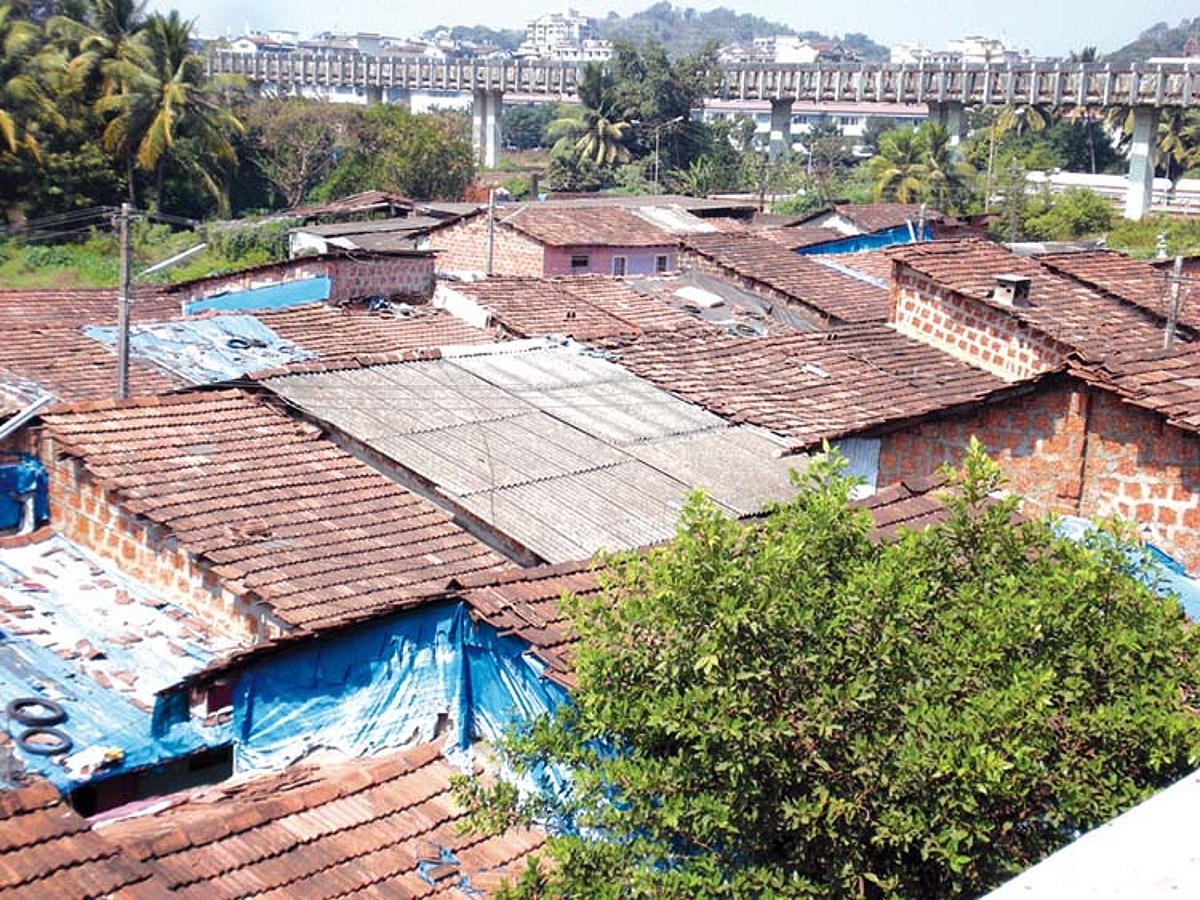 A view of the migrant-inhabited Azad Nagar housing colony.