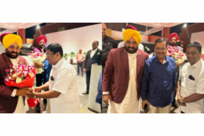 AAP National Convenor Arvind Kejriwal, Punjab CM Bhagwant Mann arrive in Goa on a three-day visit; LS elections preps on the cards