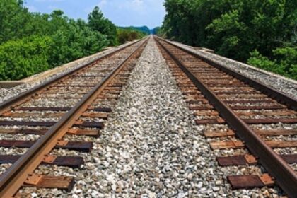 ACCESS BLOCKED: Utorda residents gather near railway track to protest road closure