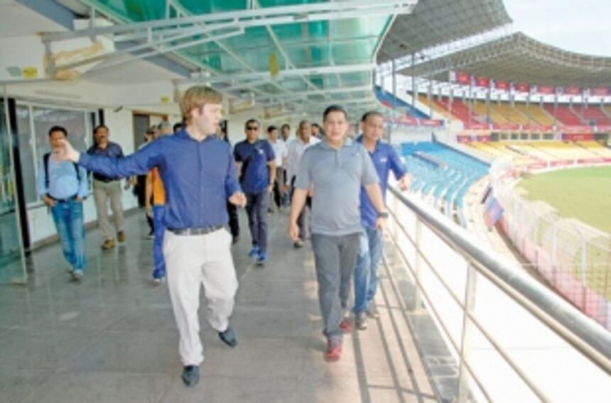 AFC team inspects Nehru Stadium 1 AFC team inspects Nehru Stadium