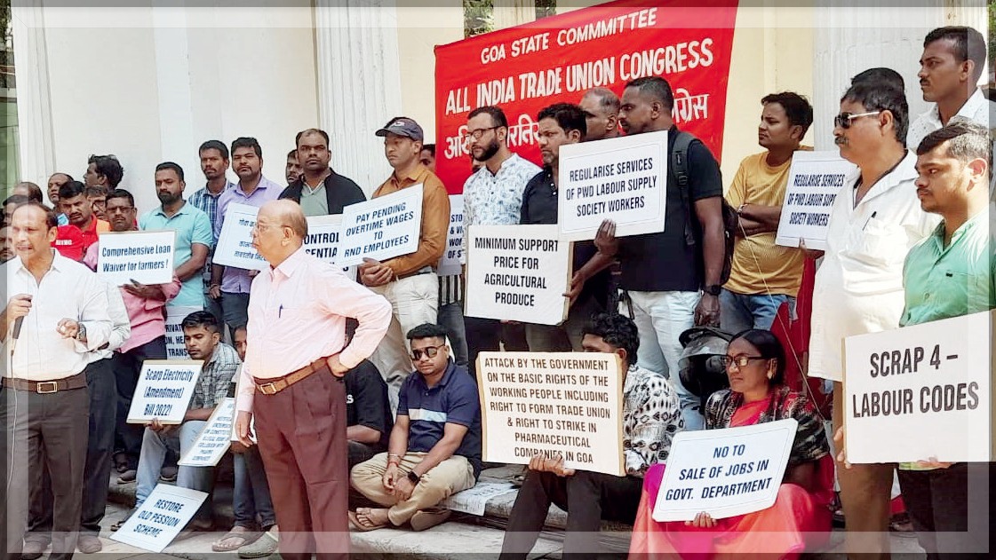 AITUC Protests in Panjim Against Anti-Labour Policies and Pending Dues