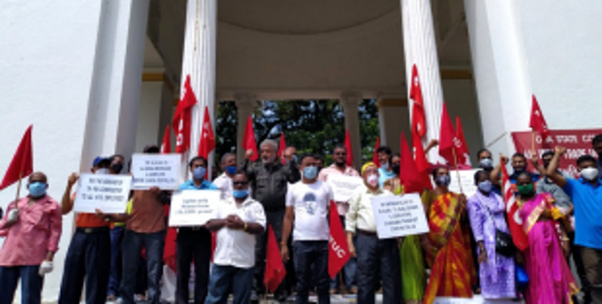 AITUC protests increasing unemployment rate in State