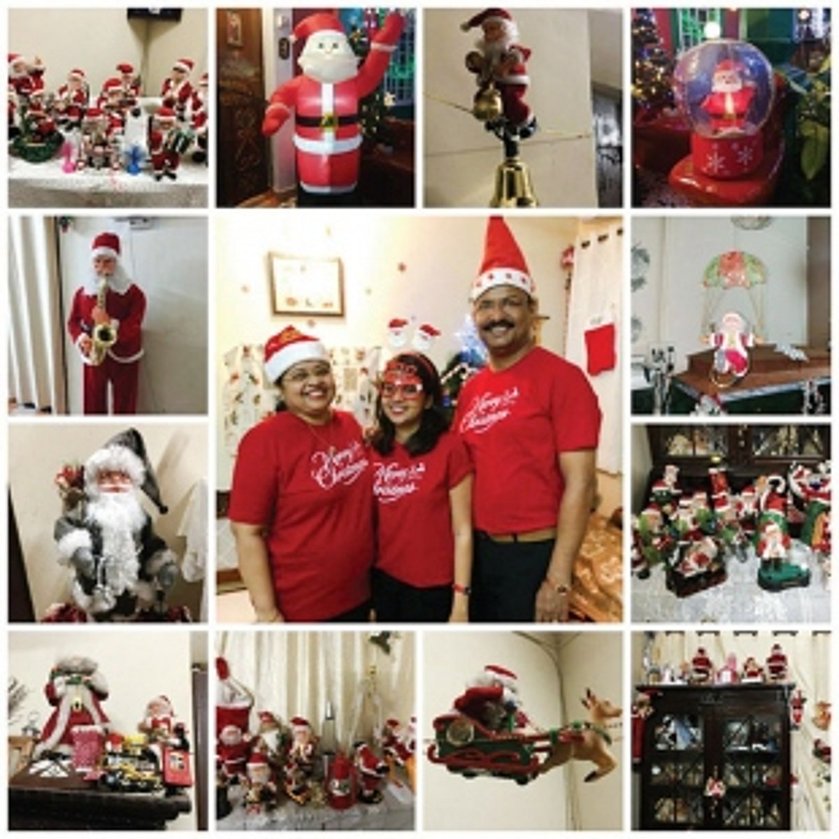 AND NOW MEET A COLLECTOR OF SANTAS. AND HE’S NOT A CHILD