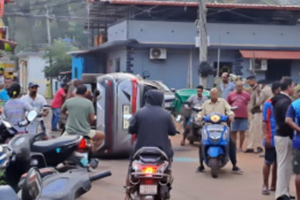 Accident in Chapora: Maharashtra-Registered SUV Overturns, Injuring Senior Citizen Pedestrian