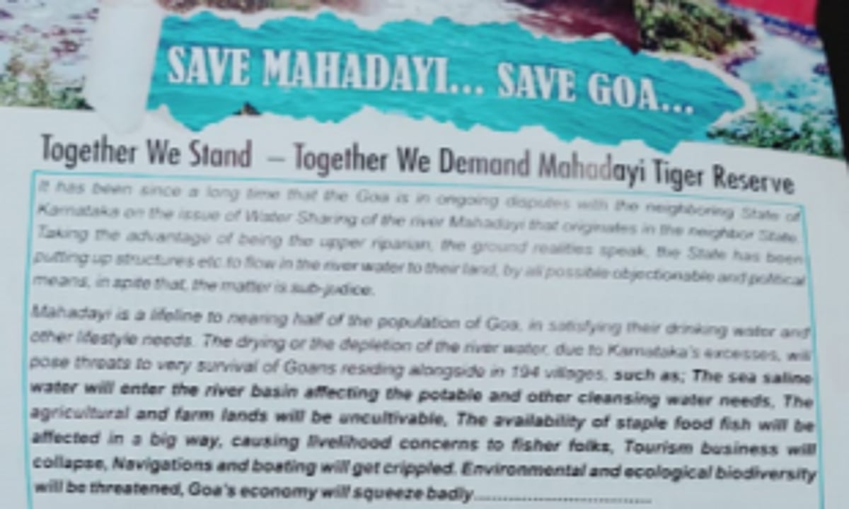 Activists demand Tiger Reserve be notified in Mhadei Sanctuary