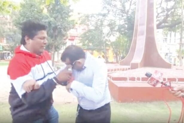 Activist’s face blackened while  exposing illegalities at Azad Maidan