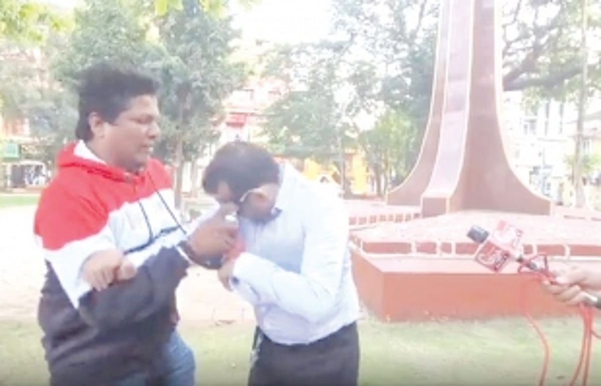 Activist’s face blackened while  exposing illegalities at Azad Maidan