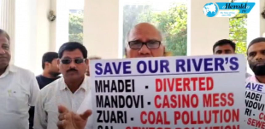 Activists from across Goa protest at Azad Maidan, Panjim at diversion of River Mhadei