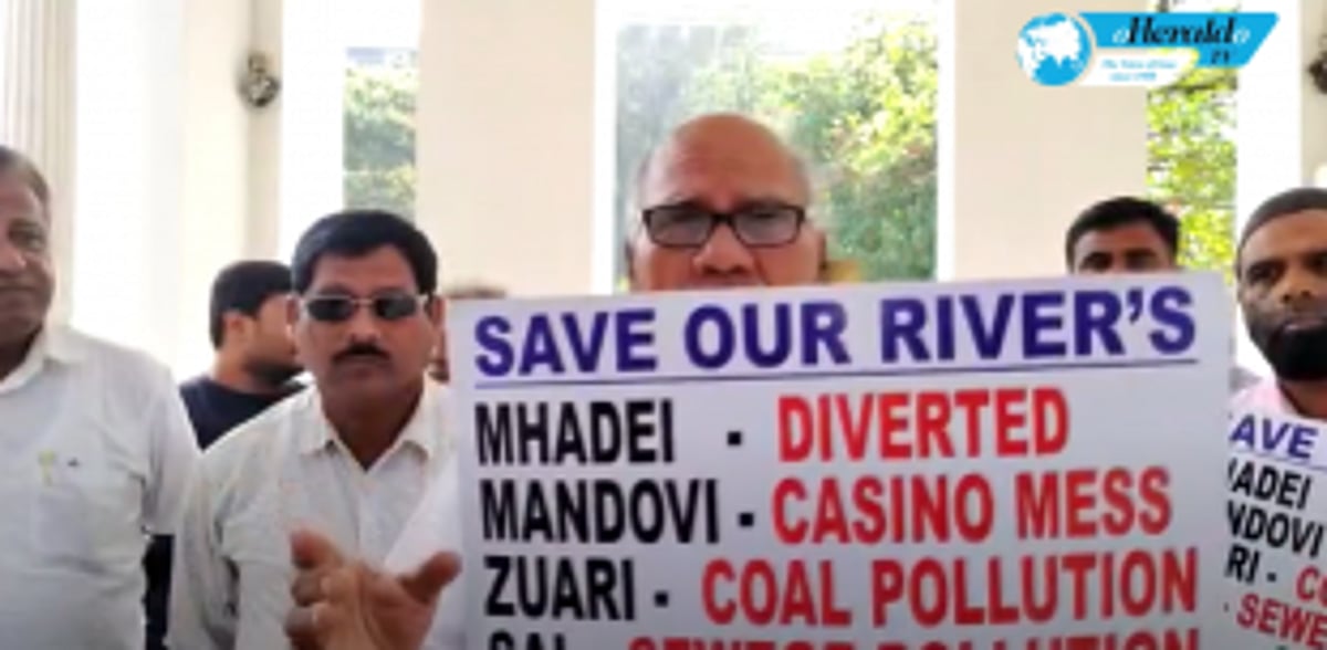 Activists from across Goa protest at Azad Maidan, Panjim at diversion of River Mhadei