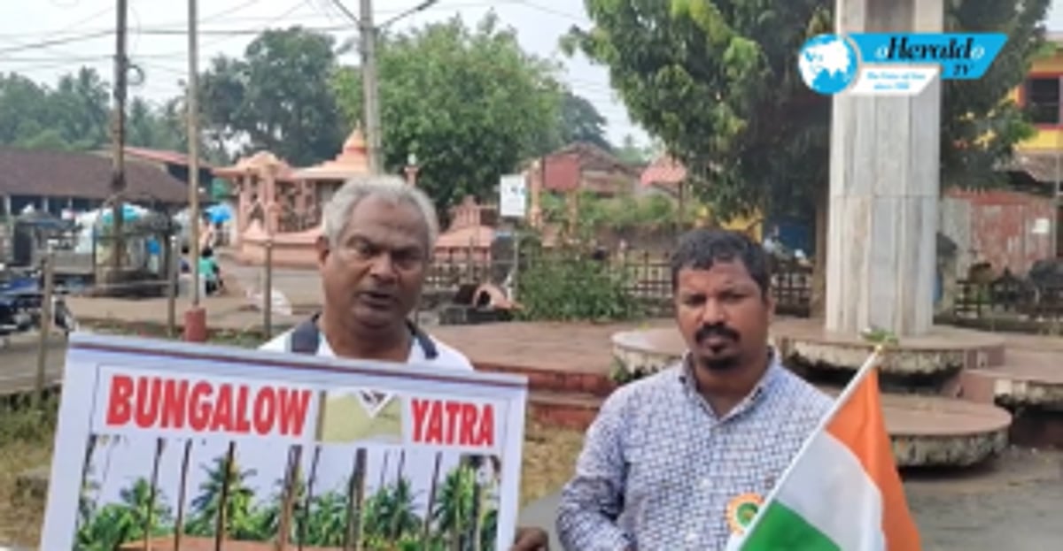 Activists walk from Assolna to Old Goa to protest against the illegal bungalow built on heritage site at Old Goa