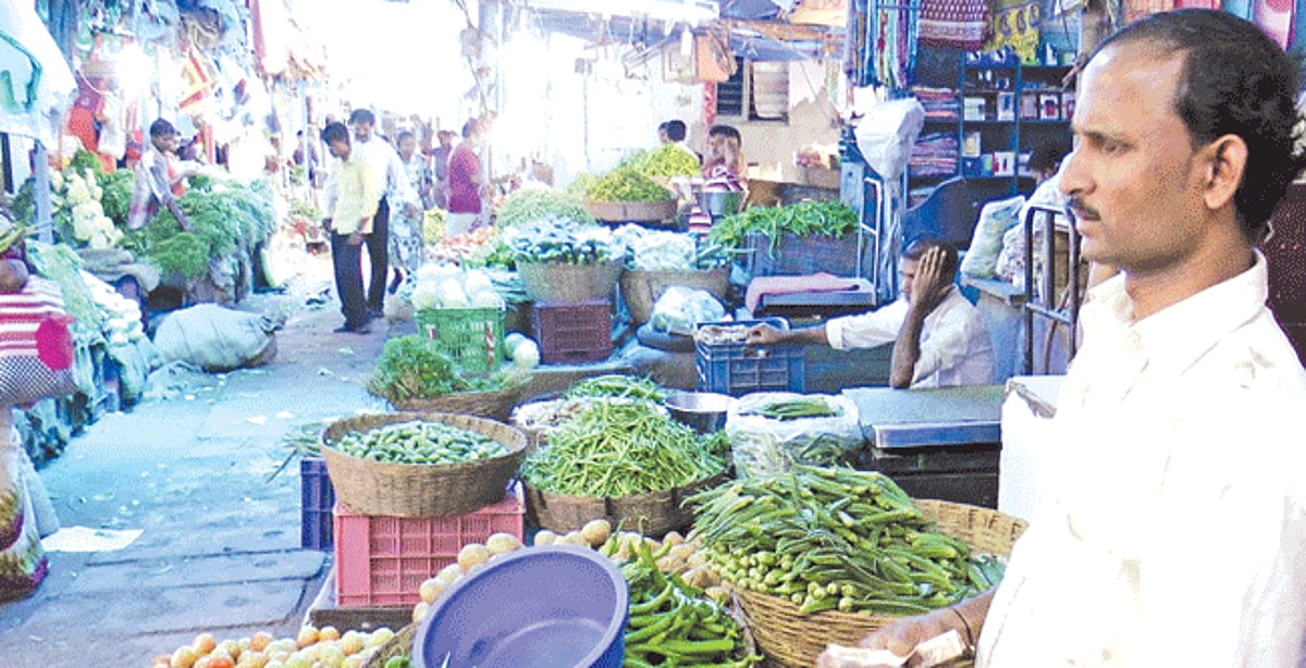 Adequate supply of vegetables at the Gandhi Market.