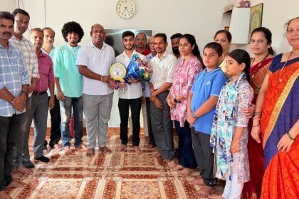 Aditya Sharad Apule Felicitated for Topping Commerce Stream in Goa 12th Exams