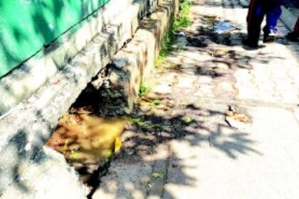 After Navelim, rainwater gutters in the heart of Margao overflow with sewage, waste water